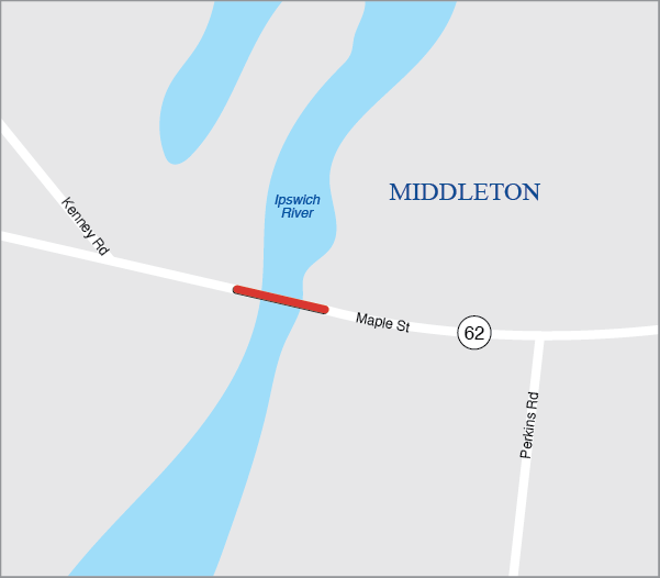 Middleton: Bridge Replacement, M-20-003, Route 62 (Maple Street) over Ipswich River